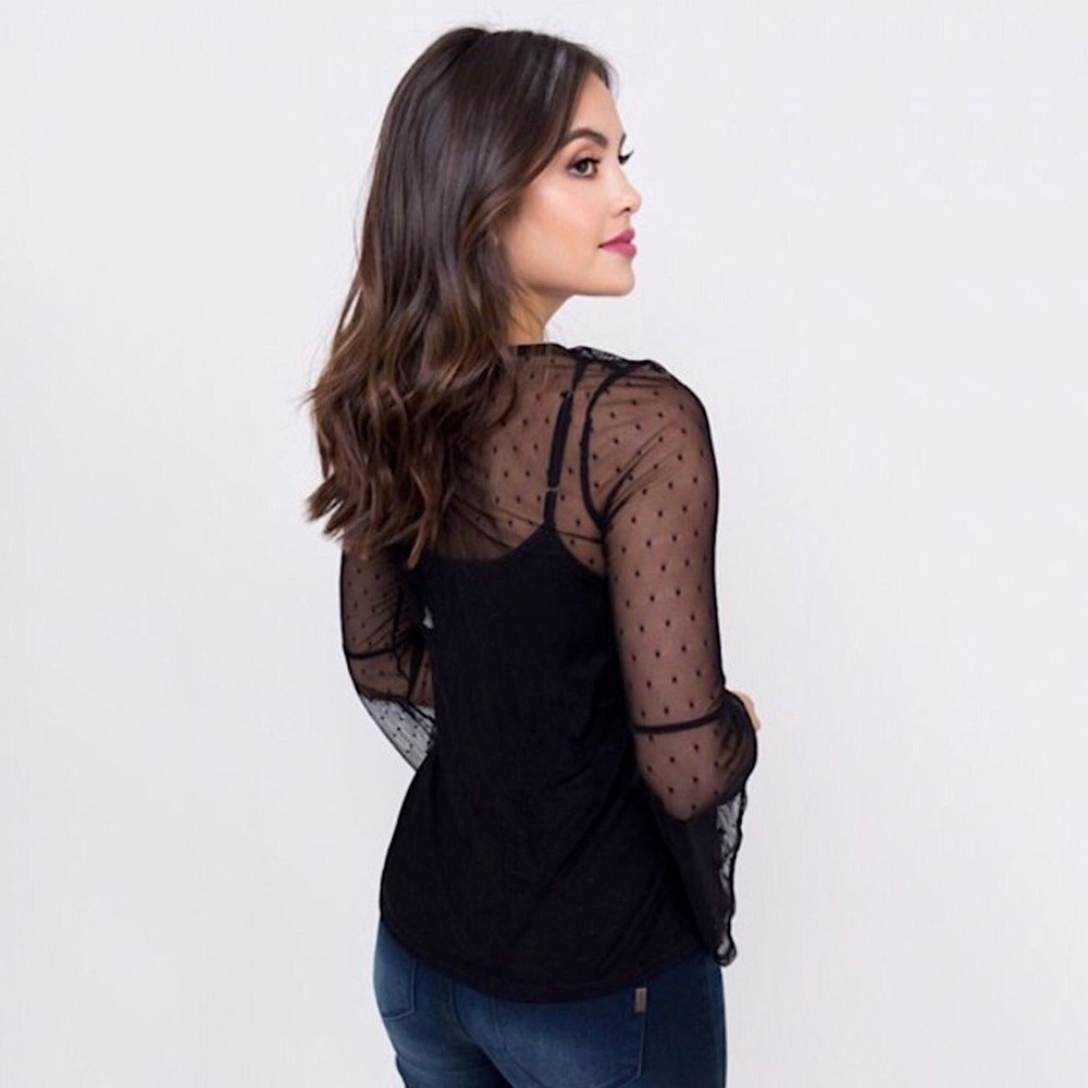 (LAST M) Holly Sheer Polka Dot Top - Picture 5 of 6